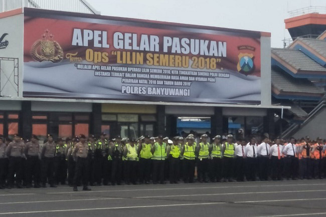 Kapolres Banyuwangi Pimpin Apel Pasukan Operasi Lilin Semeru 2018
