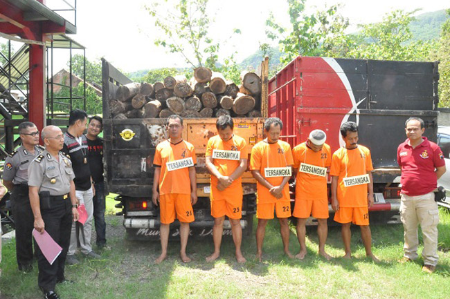 Lima Pembalak Liar Ditangkap Polres Wonogiri