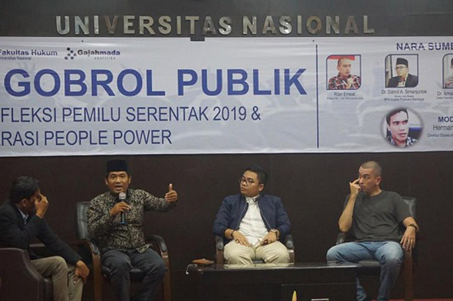 Universitas Nasional Gelar Diskusi Pemilu Serentak dan People Power