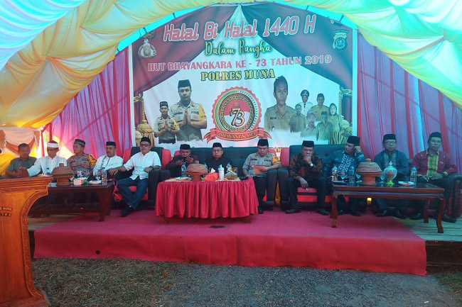 Halal Bihalal Polres Muna Sejukkan Pertikaian Antar Desa