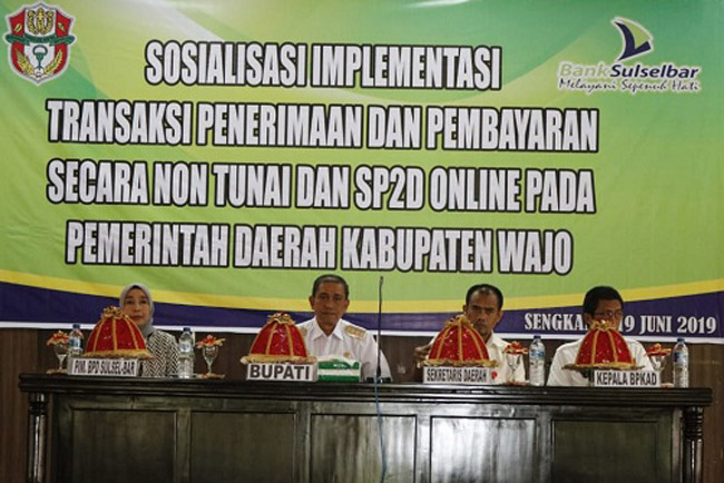 Bank Sulselbar Jadi Tempat Transaksi Non Tunai Kabupaten Wajo