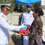 Personel Yonmarhanlan X Upacara Pemakaman Militer Alm Mayor Laut (PM) Marthen L Aronggear