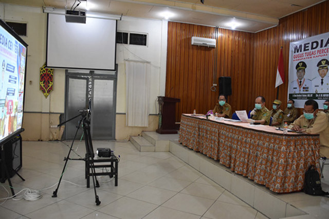 Bupati Kapuas Bahas Ketahanan Pangan Bersama Gubernur Kalteng Via Video Converence